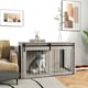image 2 of PawHut Dog Crate Furniture with Removable Cushion - Walnut Brown