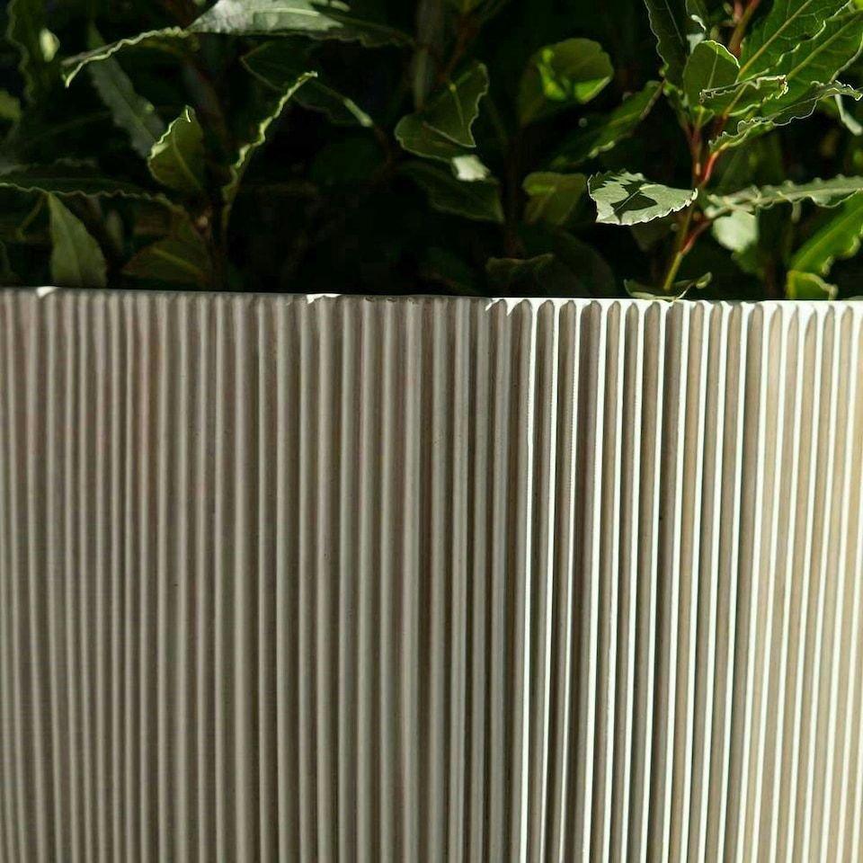 image 1 of Primrose Garden Round Flower Pot Ridged Planter White 38 x 38 x 38 cm