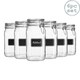 image 1 of Bormioli Rocco Lavagna Glass Storage Jars with Labels - 1.5 Litre - Pack of 6