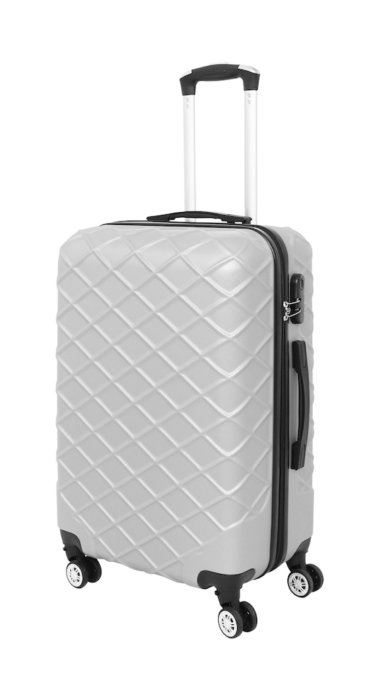 image 1 of 3 Pcs Suitcase Set ABS Hard Shell 4 Wheeled Trolley Lightweight Luggage VOYAGER | White | Silver White | 3