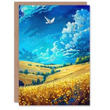 Golden Yellow Wheat Fields Countryside Him Her Birthday Card