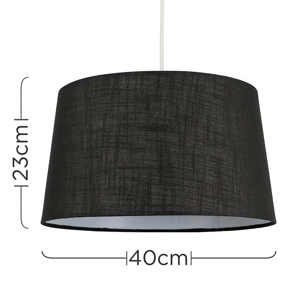 image 1 of ValueLights Modern Tapered Black Faux Linen Ceiling Pendant Table Lamp Light Shade