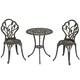 image 1 of Outsunny 3 Piece Bistro Set, Aluminium Garden Furniture with Umbrella Hole