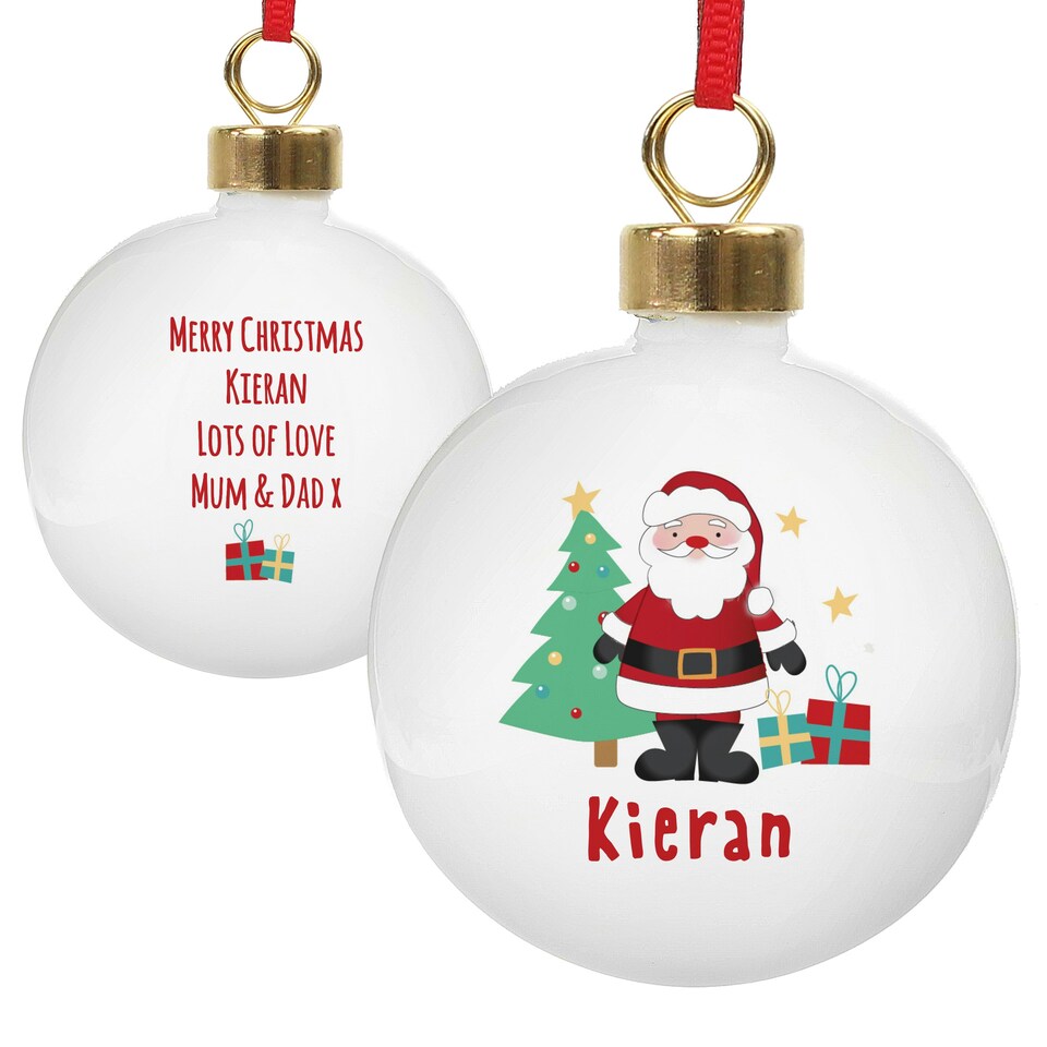 image 1 of Personalised Santa Bauble