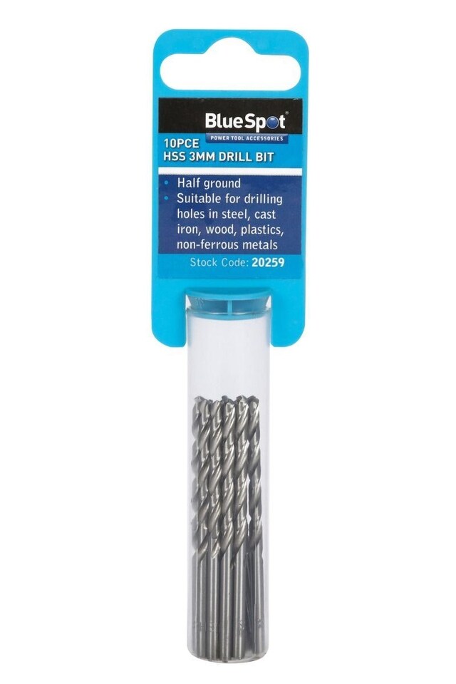 image 1 of Blue Spot Tools - 10PCE 3mm HSS Drill Set