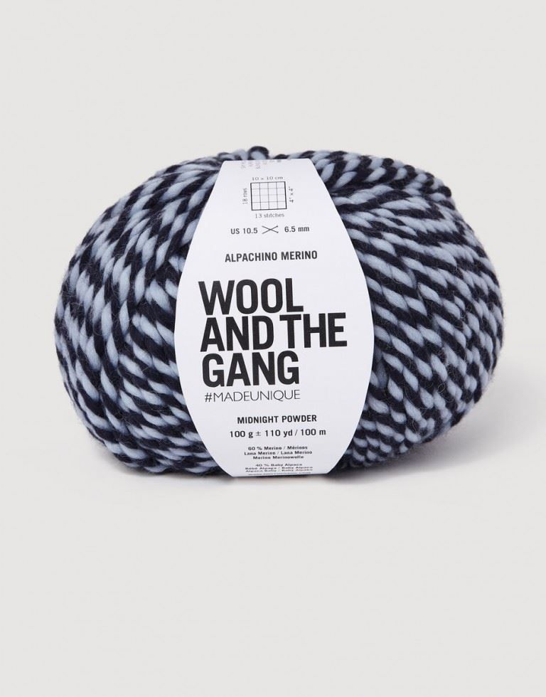 Wool and the Gang Blue Alpachino Merino Twist Chunky Yarn For Crochet, Knitting - per 100 gram ball