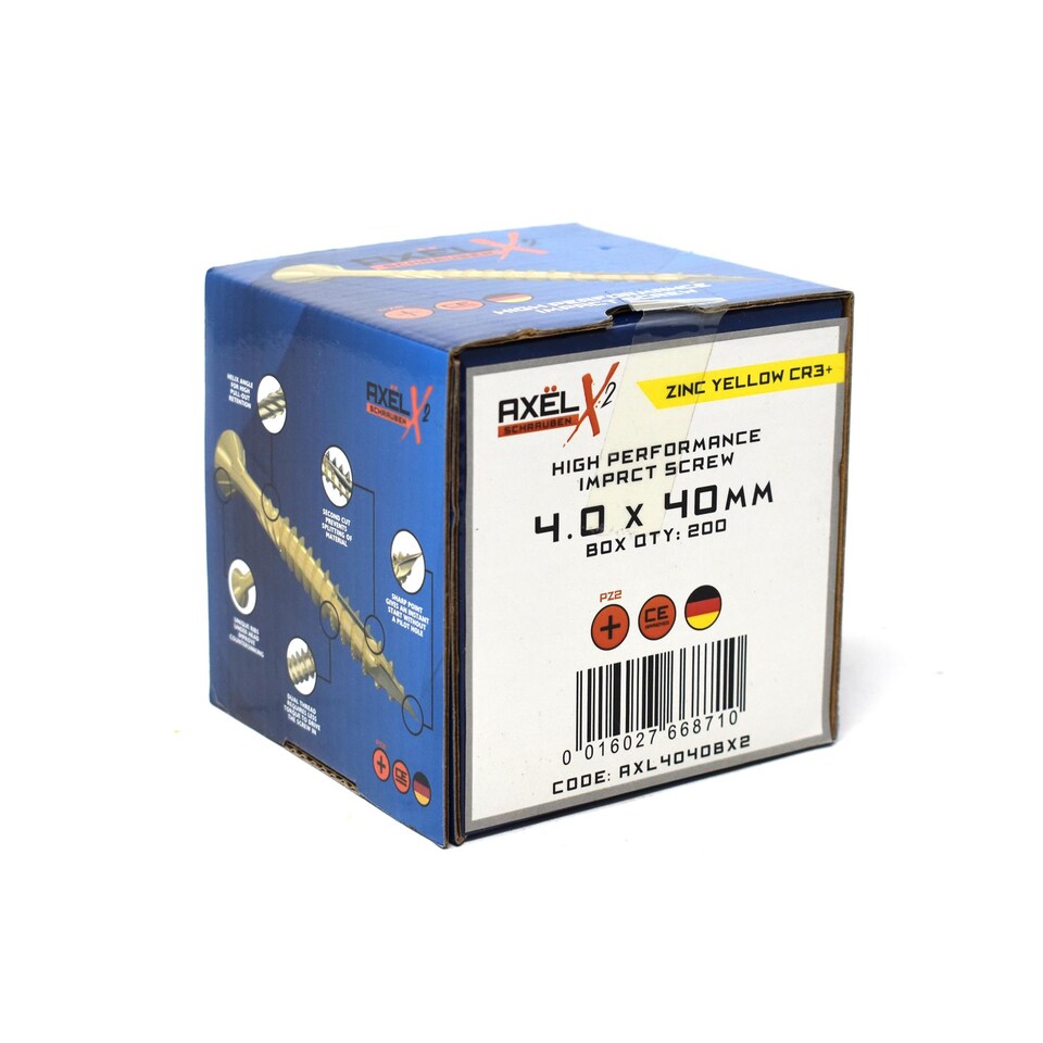 image 1 of Axel High Performance Woodscrews (Dia) 4.0mm (L) 40mm - Box of 200
