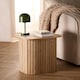 image 7 of OHS Ribbed Round Oval Home Living Room Modern Decor Coffee Side End Table Grey | Grey Marble