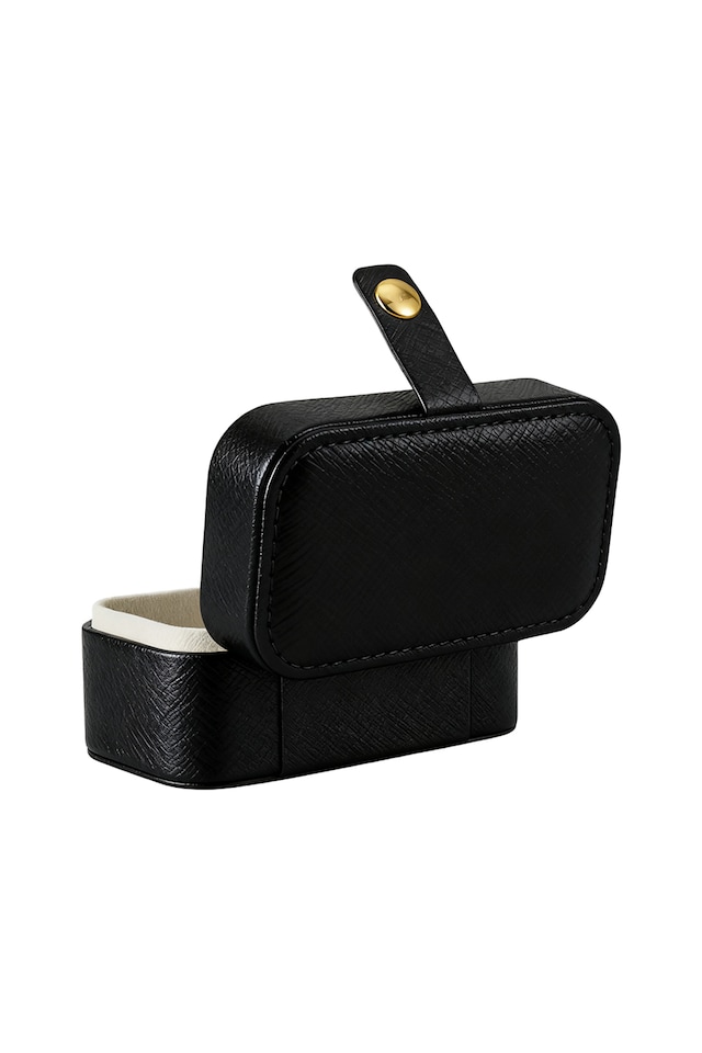 image 1 of Living and Home Portable Mini Jewelry Box Organizer-Black | Black