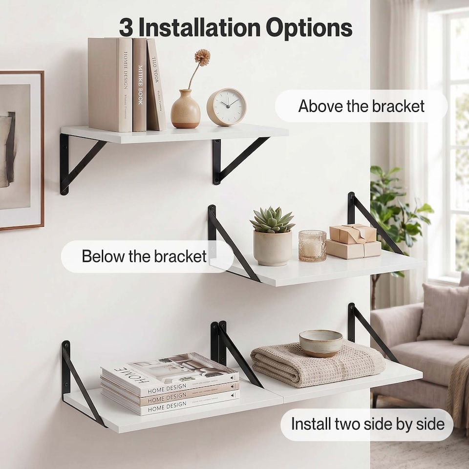 image 1 of Levede Floating Shelves 2PC Wall Mounted Shelf DIY Storage Display Modern Decor