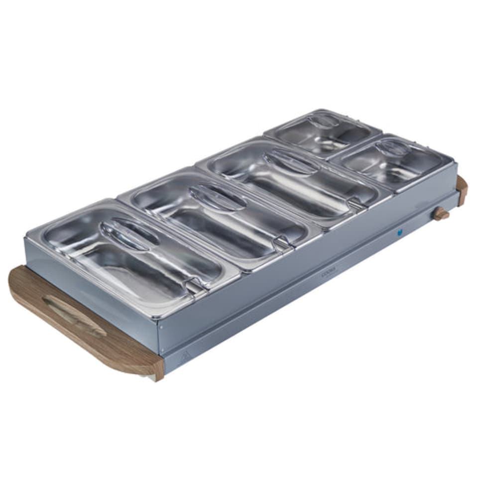 image 1 of Cooks Professional 5-Section Buffet Warmer 9.6L with Hotplate Function | Grey | 5-Section