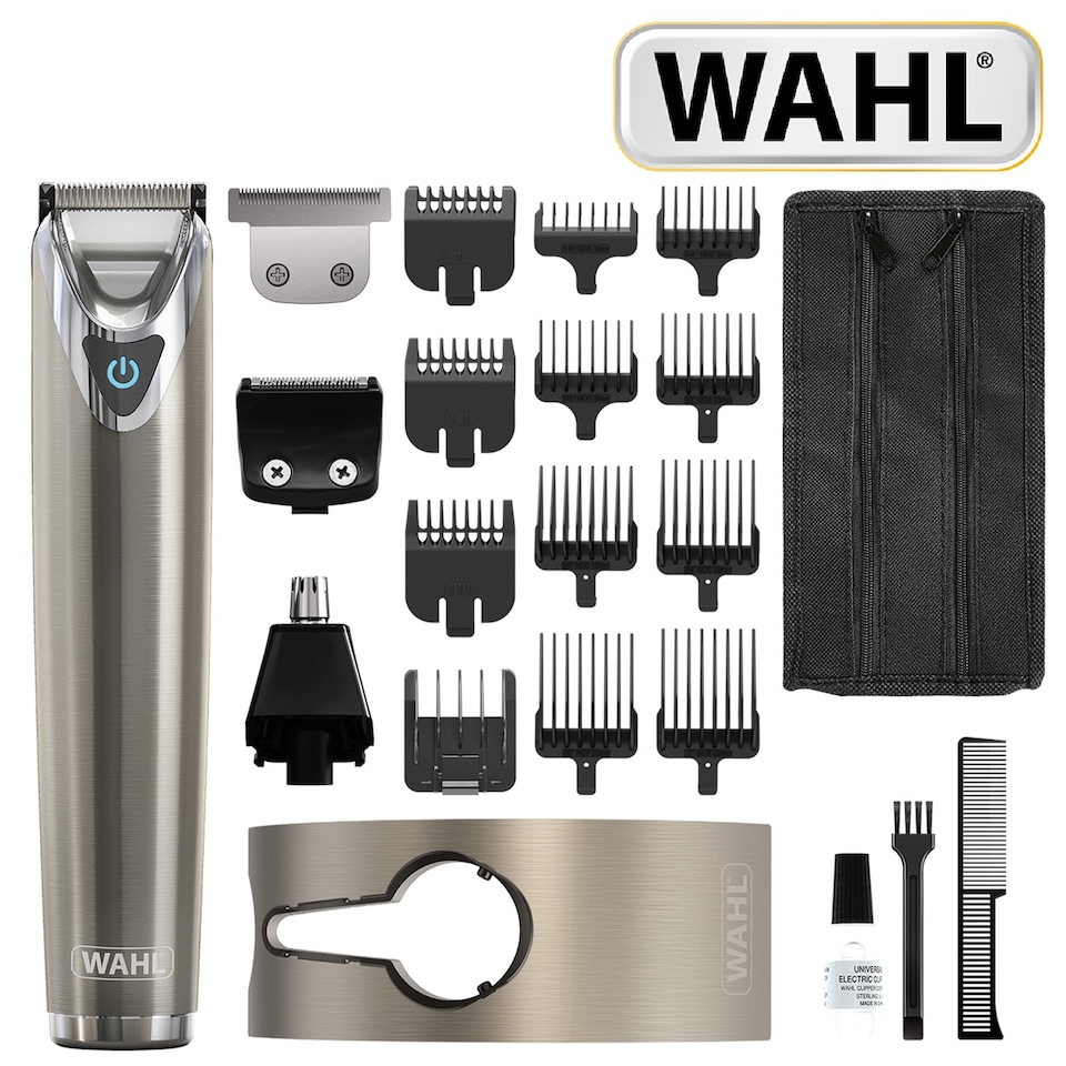 image 1 of Wahl Stainless Steel 9in1 Multigroomer Hair Trimmer Kit Titanium Finish 3025735