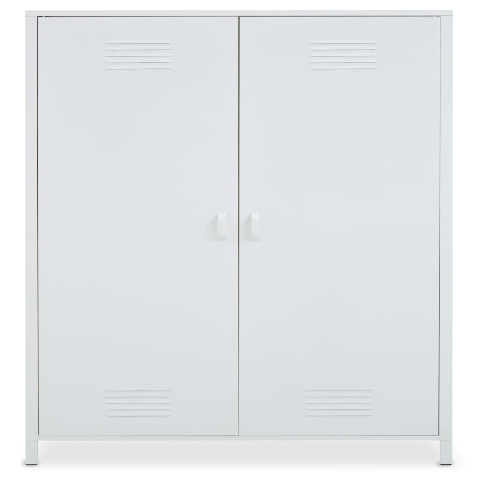 image 1 of Interiors by Premier Two Door Black Wardrobe, Customized Organation by Adjustable Shelf Wardrobe, Stylish Wardrobe With Drawers White