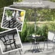 image 3 of Outsunny Cast Aluminium Bistro Table with Umbrella Hole, Black