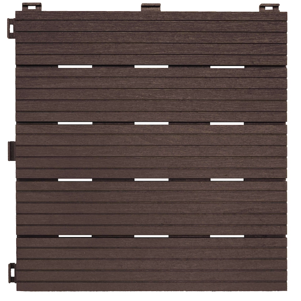 image 1 of Cosmo Garden Patio Cosmopolitan Decking Tiles - Brown | Brown | Pack of 10