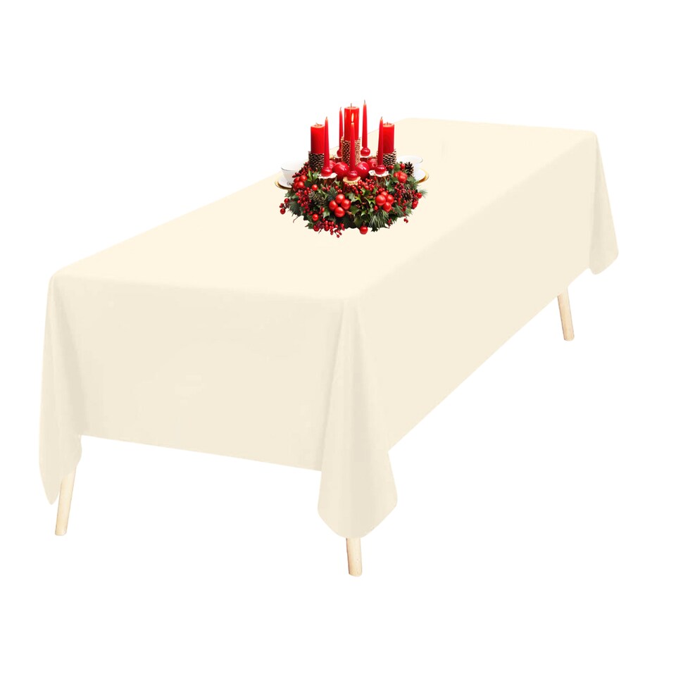 image 1 of 10pcs Rectangle Tablecloth Premium Polyester Tablecover - 90 x 132 Inch
