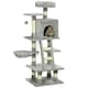 image 1 of PawHut 132cm Cat Activity Centre for Large Cats with Scratching Posts Grey