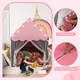 image 7 of COSTWAY Kids Playhouse Tent w/ Washable Mat & Star Lights-Pink