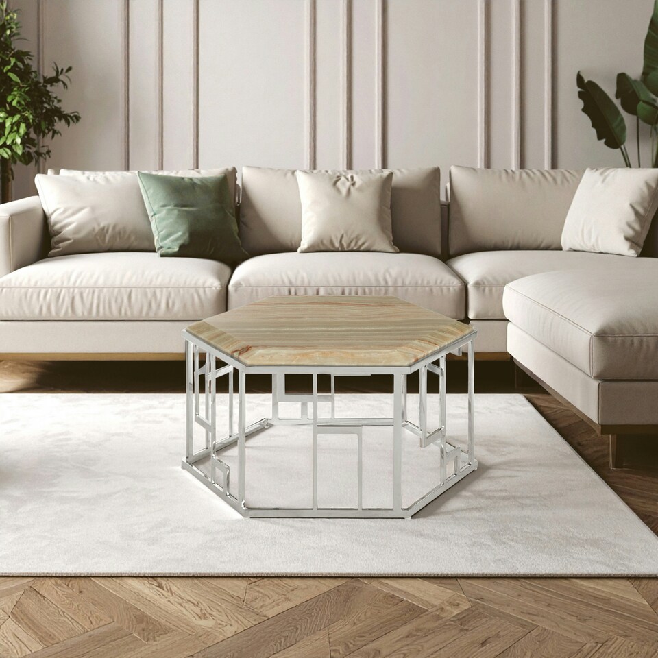 image 1 of Relic Hexagonal Coffee Table Cream