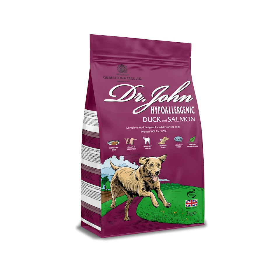 Dr Dr John Ha Wheat Free Sensitive Stomach Allergies Chicken Duck Salmon pet food packaging