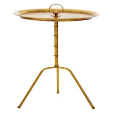 Interiors by Premier Distressed Small Accent Table, Elegant Corner Table, Gold Finish Bedside Table, Durable Functional Table