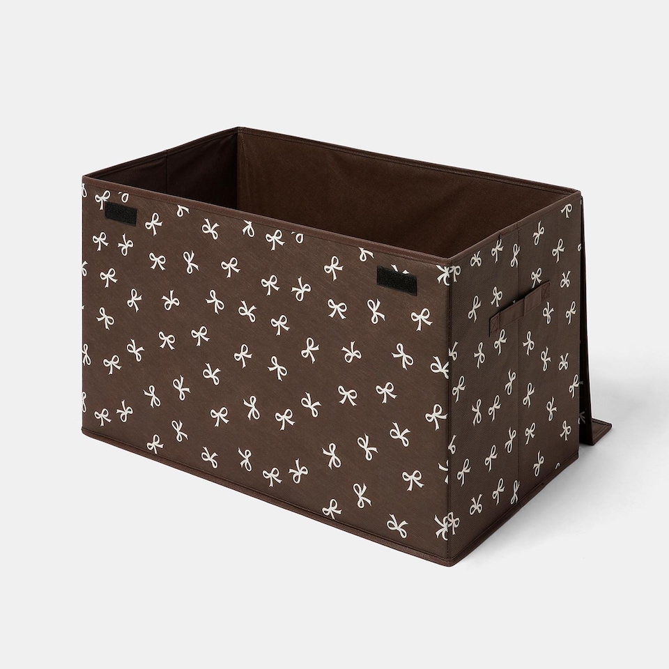 image 1 of OHS Bows Foldable Fabric Storage Box Toy Organiser with Lid