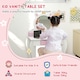 image 3 of ZONEKIZ Kids Dressing Table with Mirror and Stool, Drawer, Storage Boxes - White White | Pink