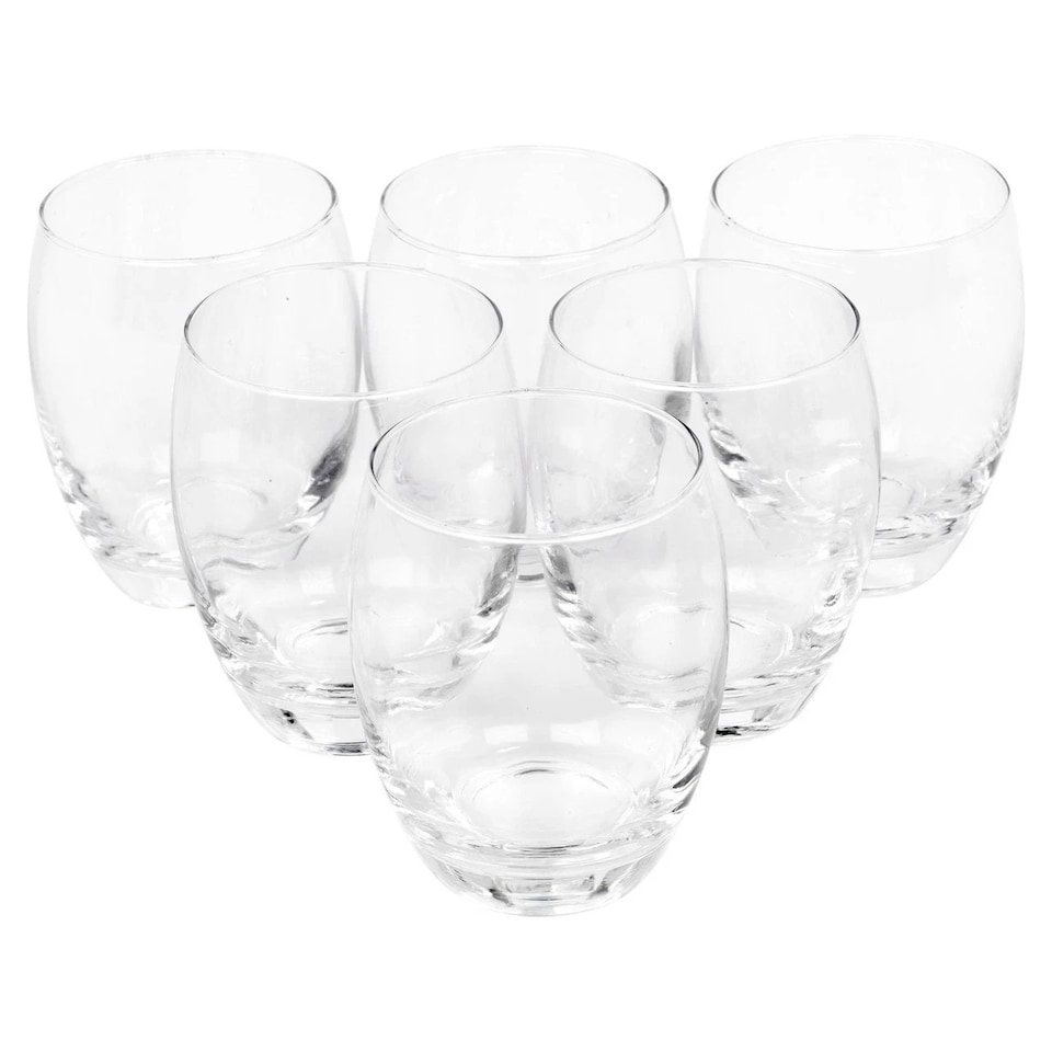 image 1 of 6 Clear Glass Tumblers 350ml Drinking Cups Water Juice Set Home Bar Kitchen Gift | Clear | Clear | Set of 12