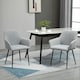 image 2 of HOMCOM Dining Chairs Set of 2, Upholstered Linen Fabric Kitchen Chairs with Metal Legs for Living Room Dining Room, Light Grey