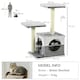 image 4 of PawHut Cat Tree Tower Kitten House Scratching Post with Mouse Toy Grey