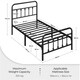 image 3 of Yaheetech 3ft Single Vintage Iron Platform Bed with High Headboard Black