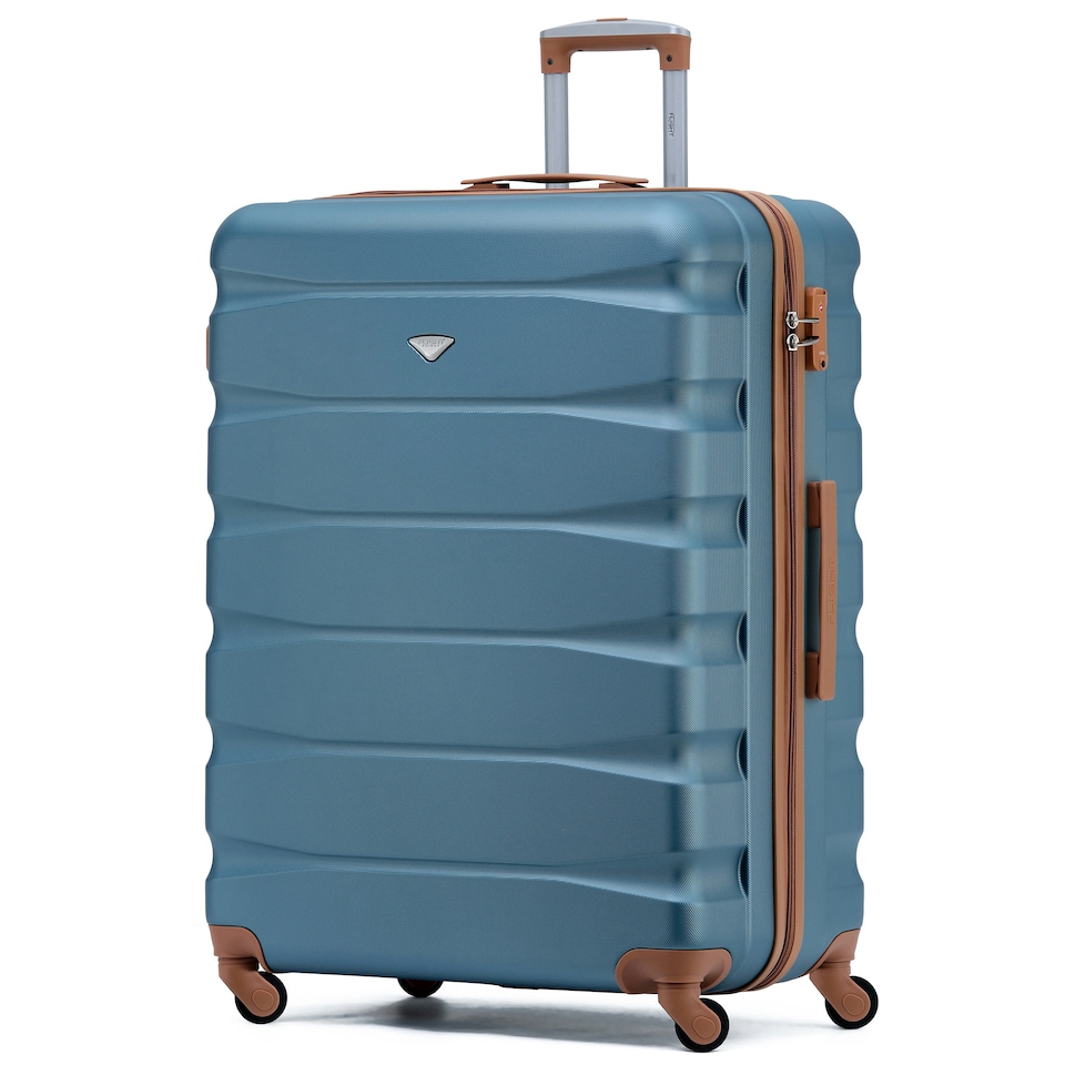 image 1 of Flight Knight 29" Extra Large Suitcase – 20kg Capacity Hard Shell Check-In Luggage with 4 Wheels  100+ Airlines Approved: Ryanair, EasyJet, Jet2, Wizz Air, BA Blue | Blue/Tan | Large