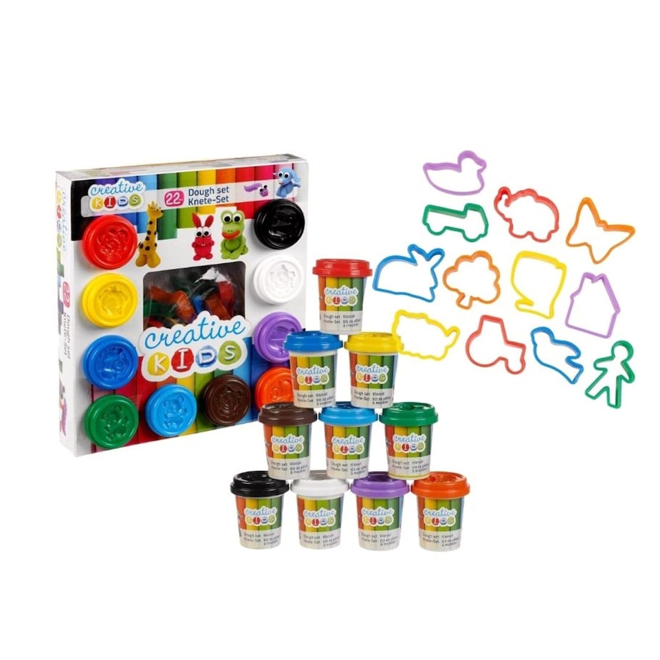 image 1 of The Magic Toy Shop Kids Modelling Clay Dough Set 22 Piece Craft Play Kit