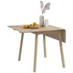 image 1 of Extendable Kitchen Table for 2-4, Folding Drop Leaf Dining Table, Natural