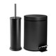 image 1 of Harbour Housewares Round Toilet Brush & Bin Set - Matt Black | Black | Matte Black