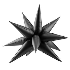 Matte Black 3D Star Air Fill Giant Foil Balloon 95cm / 37 in