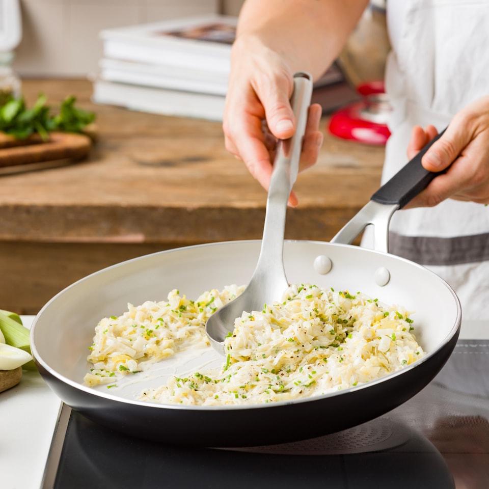 image 1 of KitchenAid Coloured Aluminium Frying Pan, 30cm, Matt Black