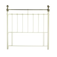 5ft King Size Ivory Cream Brass Finish,Traditional Antique Victorian Metal Bed Headboard | Cream | 5ft King Size