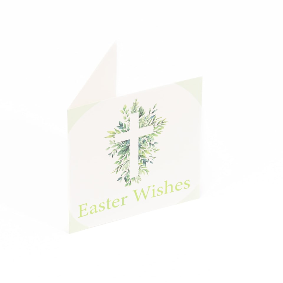 image 1 of Happy Easter Cards Pack of 10 with Envelopes - 14x14cm Square Seasonal Greeting Cards Blank Inside - Religious & Cheerful UK Designed Themes (Lilies) | Multi | Multi