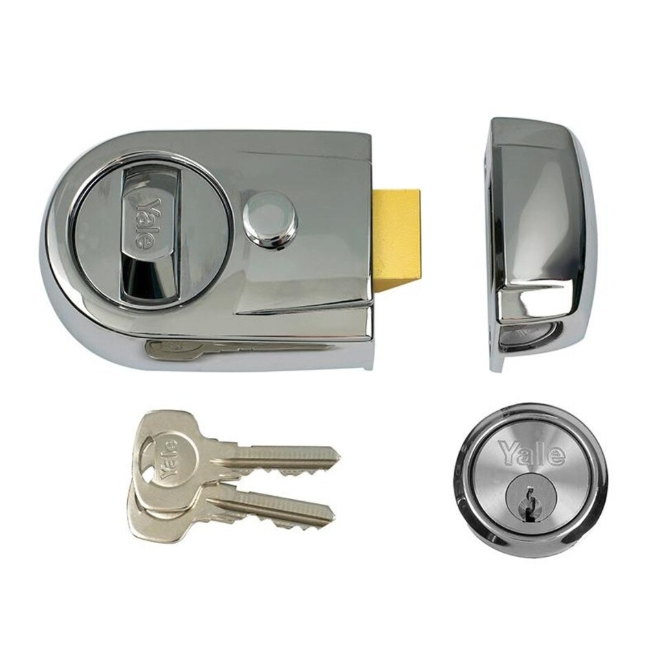Yale Locks Y3 Modern Nightlatch - Multi Colour - Chrome Finish 60mm Backset Visi Multi