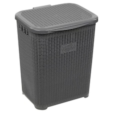 45L Violetta Laundry Basket Hamper w/ Handles & Lid | Grey | 1