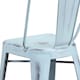 image 6 of Blake 24" Industrial Style Bar Stool Chair, Pale Blue - Set of 4 - Modern Metal Counter Height Blue
