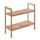 image 2 of Arla 2 Tier Stackable Walnut Wood Shoe Rack Cream