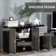 image 3 of HOMCOM High Gloss Frame Side Cabinet with 2 Door and 2 Drawer Multi
