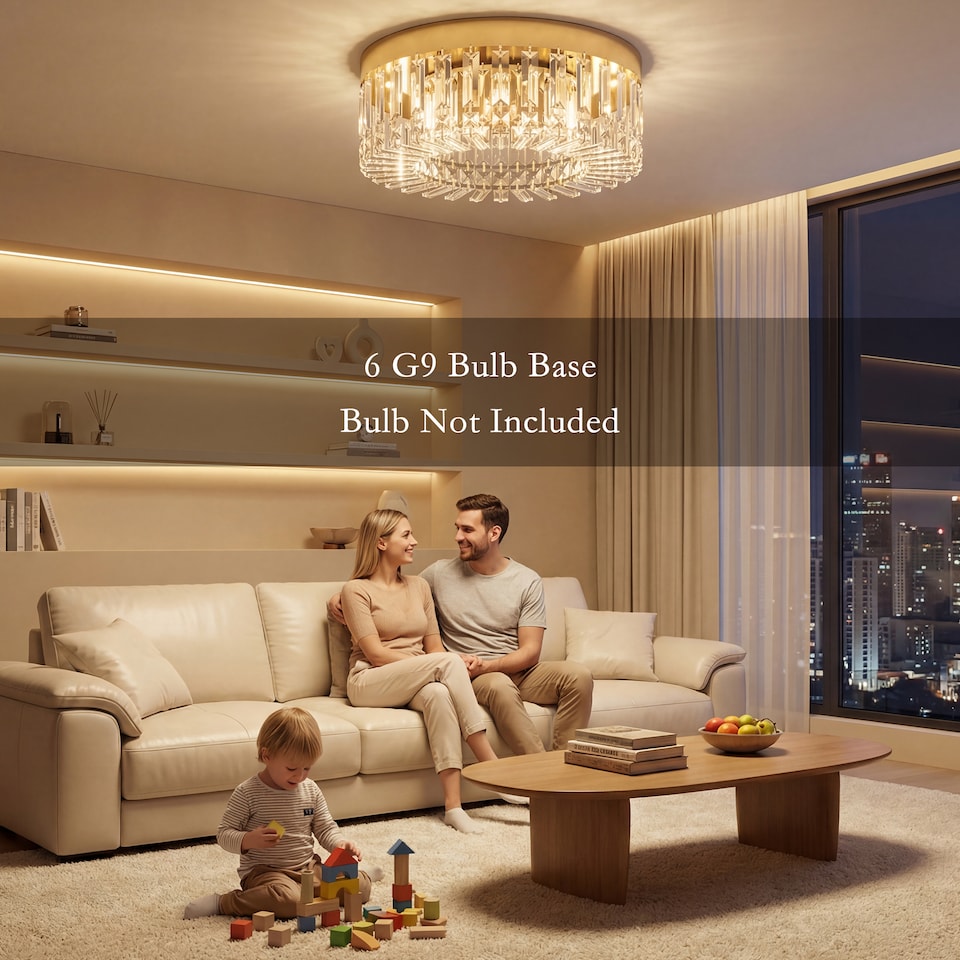 image 1 of HOMCOM Crystal Ceiling Light with 160 Crystal Pendants
