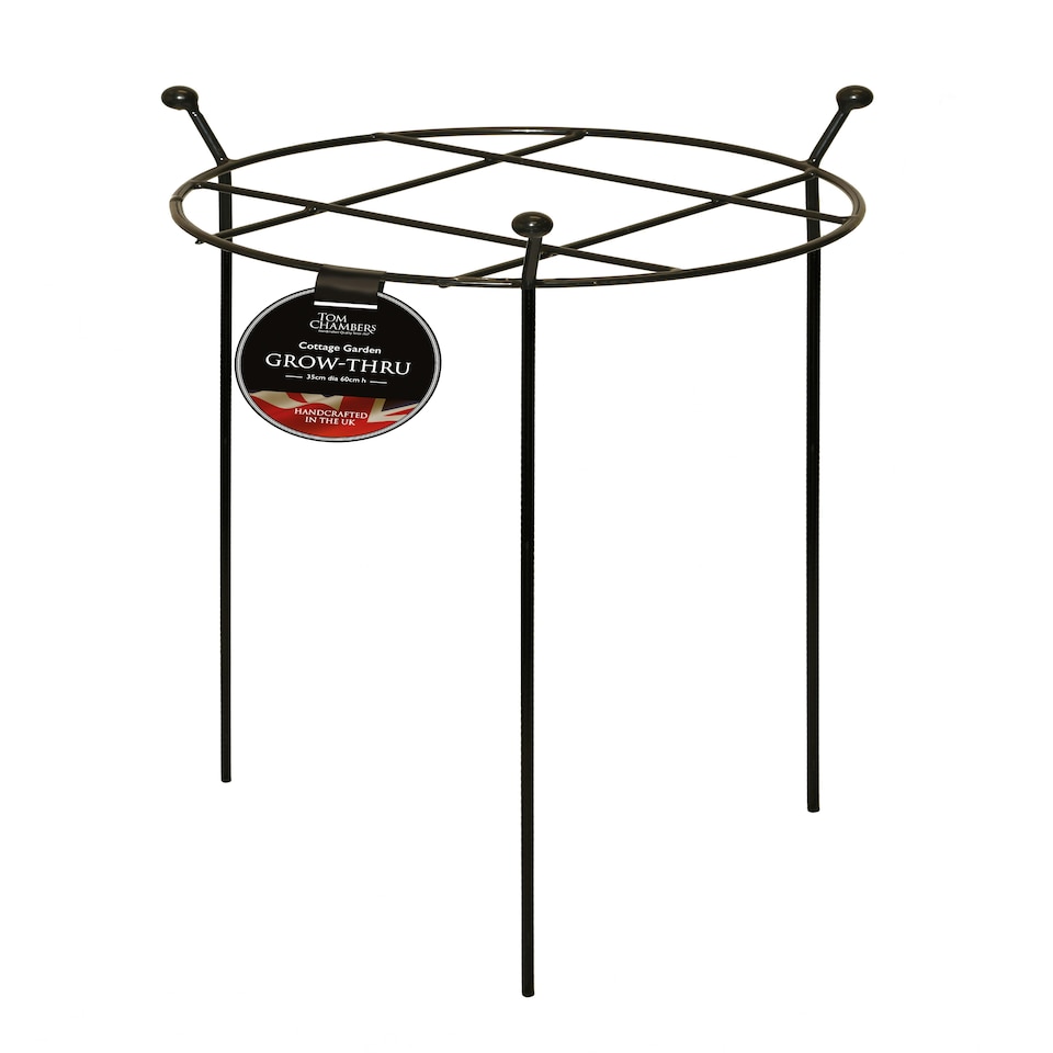 image 1 of Pack of 2 Tom Chambers Cottage Heavy Duty Black Metal Steel Herbaceous Garden Plant Support Grow Through Large 80cm x 45cm
