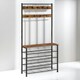 image 5 of Coat Rack Stand With 5 Tier Shoe Bench One Size