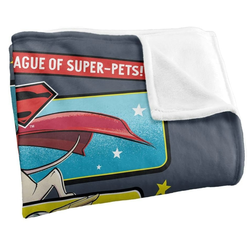 image 1 of DC Comics League Of Super Pets Character Panel Blanket - Multicoloured - One Size