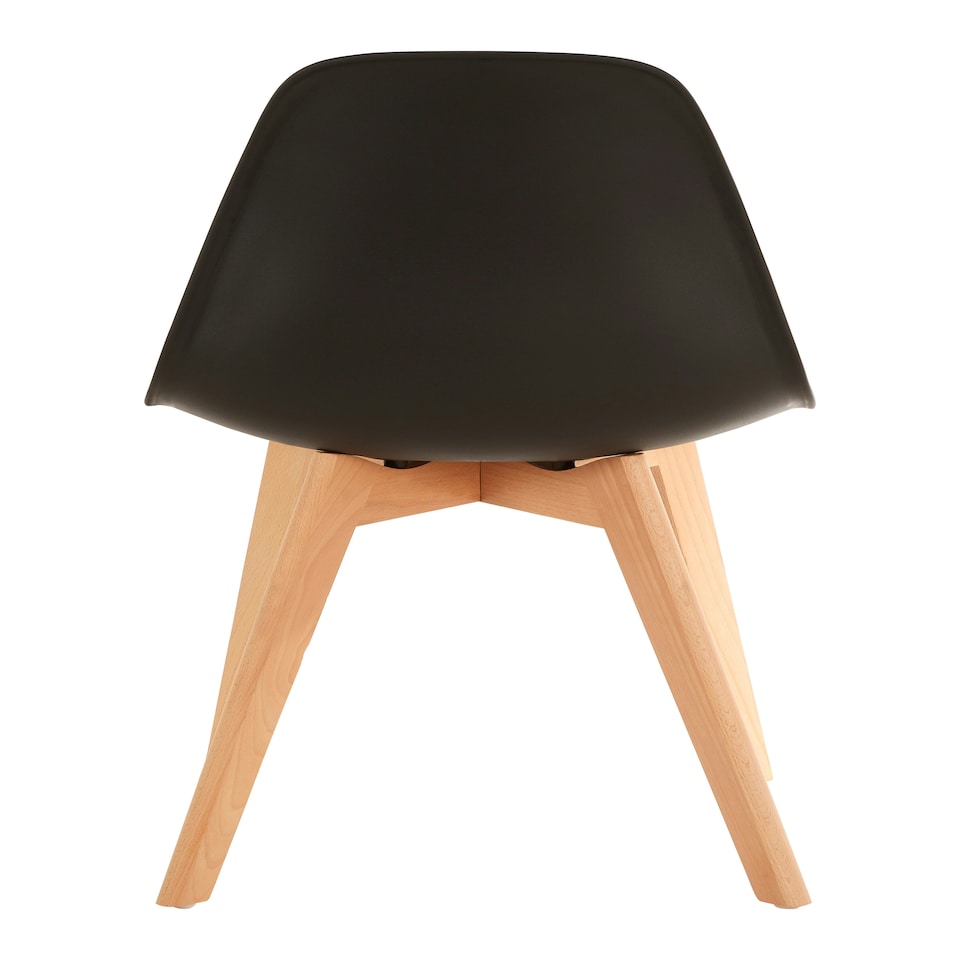 image 1 of Interiors by Premier Black Chair With Beach Wood Legs, Effortless Cleaning Small Chair, Easy to Adjust Bedroom chair