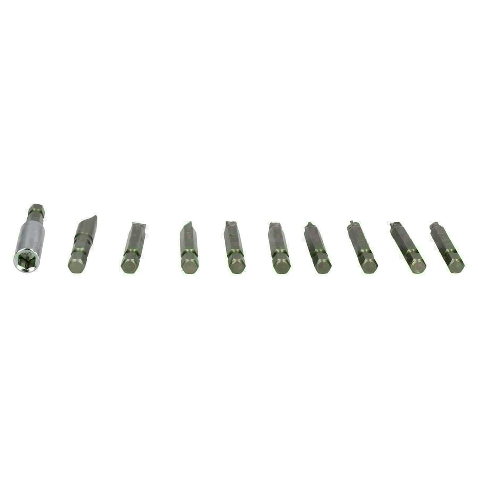 image 1 of 10pc 50mm Power Bit Screwdriver Bit Set Phillips Pozi Flat with Magnetic holder